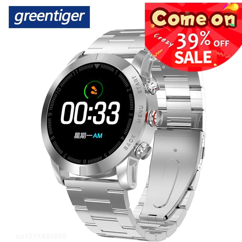 Greentiger S10 Смарт часы PPG + HRV Smartwatch монитор сердечного ритма кровяное давление IP68