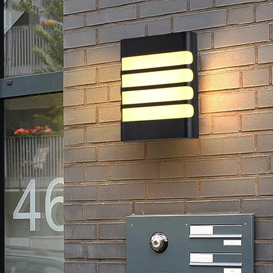 

12W Waterproof Villa Garden Porch Lamp Square Outdoor Wall Lamp Aisle Corridor Balcony Terrace Exterior Wall Light