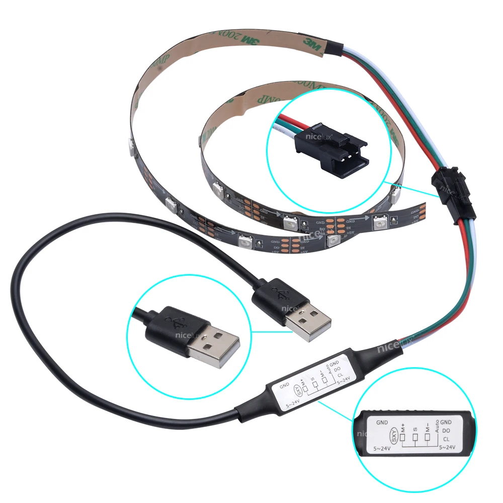 Диммер для светодиодной ленты WS2812 RGB 5050 5 В 3 кнопки | Лампы и освещение