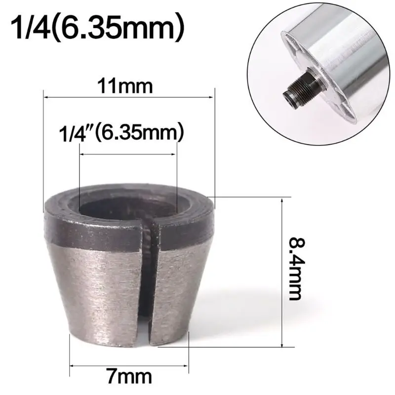 

6mm 6.35mm 8mm Collet Chuck Adapter Engraving Trimming Machine Electric Router High Precision