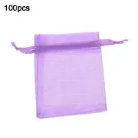 Purple 100Pcs 10/100 шт органзы Мешочки для украшений, подарочная упаковка, тянущаяся органза сумки пакеты для свадебных подарков из органзы и сетки, элемент конфетная Подарочная сумка 4 - Цвет: Purple 100Pcs
