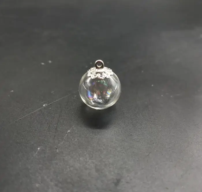 6/8/10/12/14/16/18/20/25mm Mini hollow rainbow glass ball with beads cap set orb vials pendant bottle globe jewelry | Дом и сад