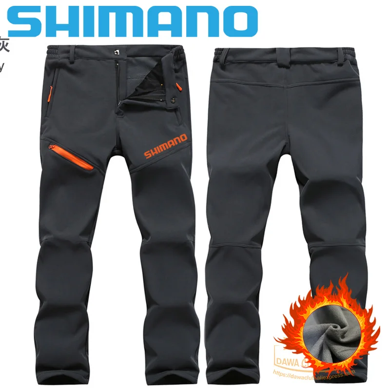 

Зимние флисовые рыболовные штаны SHIMANO, уличные штаны для кемпинга, ветрозащитные штаны для катания на лыжах и рыбалки SHIMANO, водонепроницаемы...