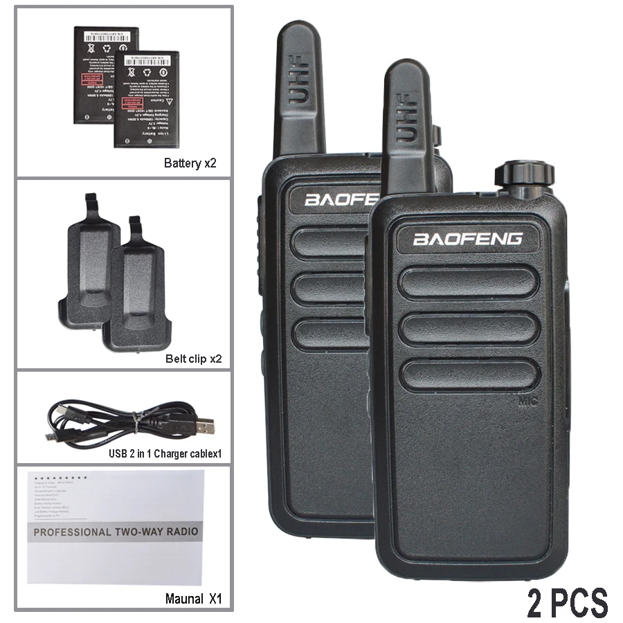 

2pcs Baofeng BF-R5 Mini Walkie Talkie USB Fast Charger BF-C9 Ham CB Portable Radio Set BFR5 walkie-talkie two way radio