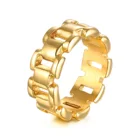 Кольцо из нержавеющей стали для женщин, цепочка для часов, кольцо для укладки, минималистичные кольца для пальцев, ювелирные изделия