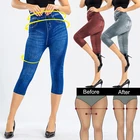 34 леггинсы Для женщин Высокая талия эластичные облегающие джинсы, леггинсы, штаны, джеггинсы Женская коротких леггинсов костюм 2020