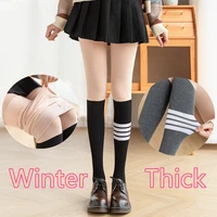 winter lolita tights stripe jiarong jk cosplay costumes leggings stockings tuiwa slim leg socks women thicken
