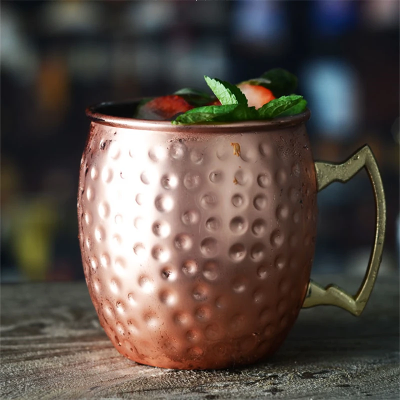1 штука, 550 мл, идеальная забивающаяся кружка для мула в Москву, барабан-Пивная чашка с медным покрытием, кофейная чашка из нержавеющей стали-чашка с медным покрытием