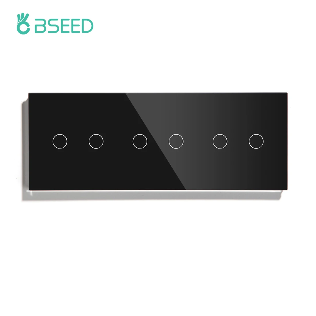 

BSEED EU Standard Touch Wall Switch Luxury 6Gang Wall Switch Glass Panel 1Way Touch Light Switch Black White Gold Backlight