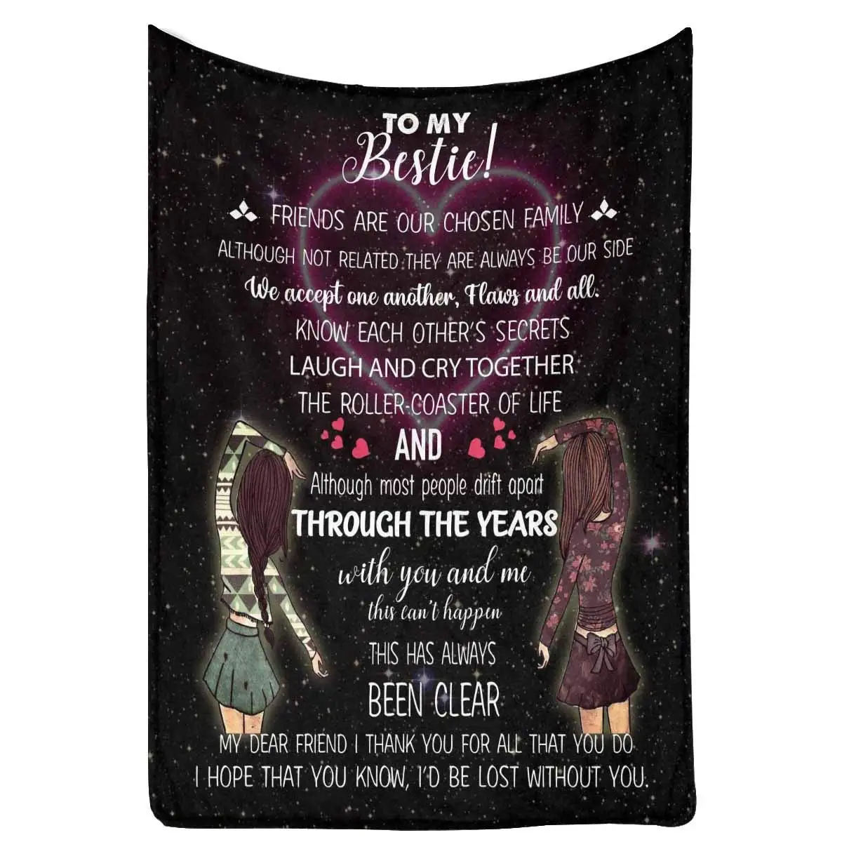 

Blanket to My Best Friend, I'd Be Lost Without You Soft Warm Bed Blanket
