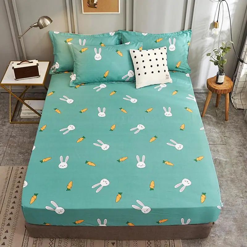 Простыня на резинке из 100% хлопка с принтом в форме сердца 1 шт.