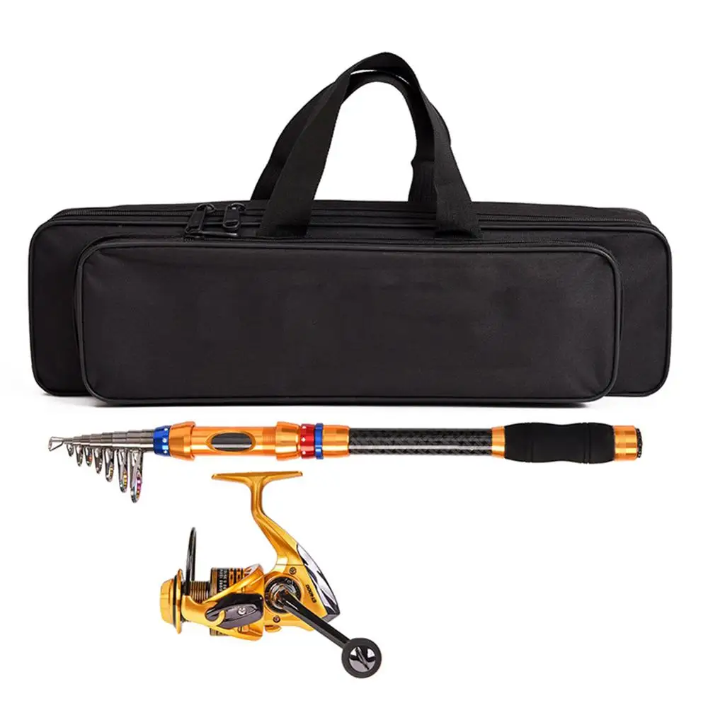 

Carbon Fiber Fishing Rod Telescopic Spinning Top Quality Fishing Rod and Fishing Reel Combo Full Kits Fishing Equipment
