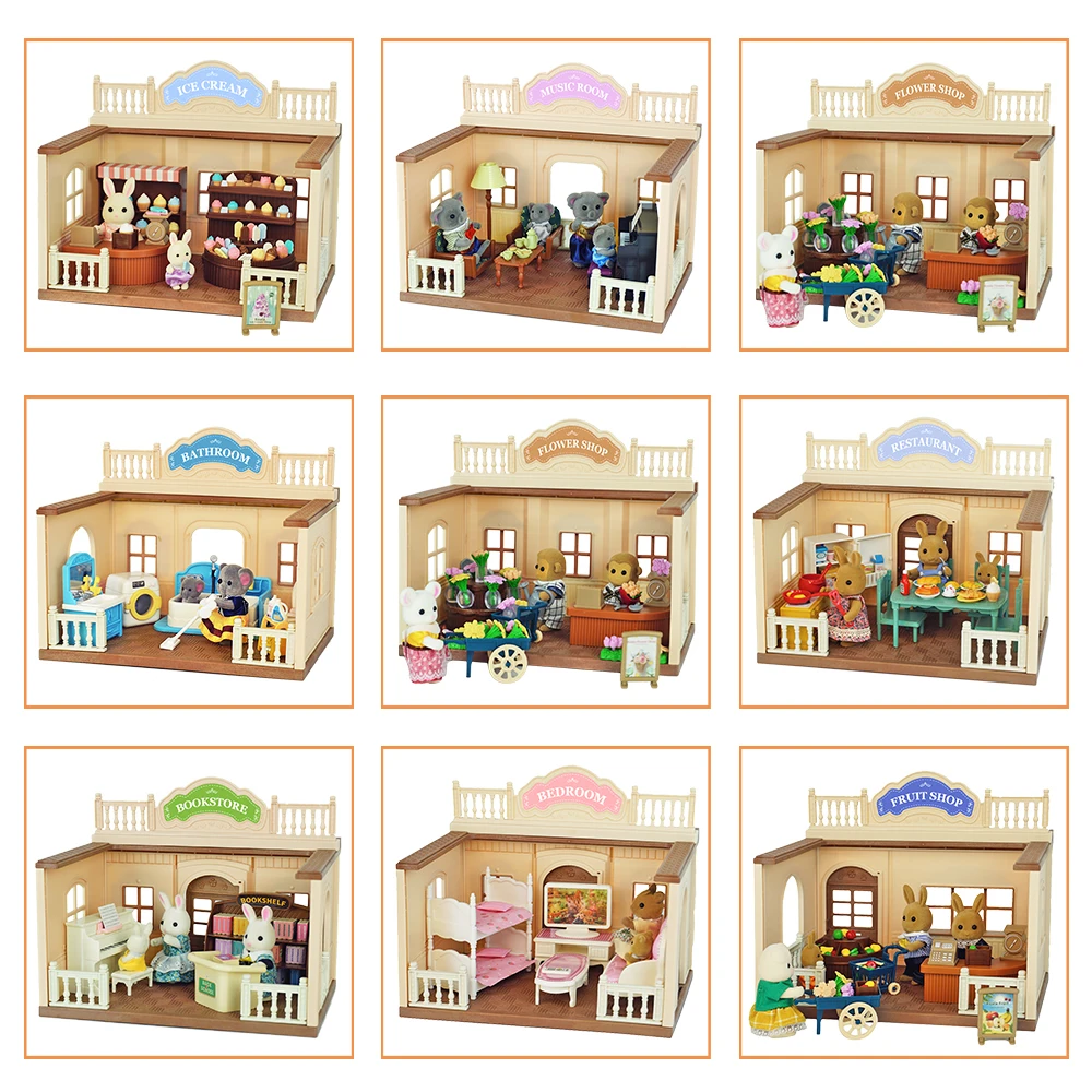 Семейная миниатюрная мебель Forest кукольный домик слон магазин животных