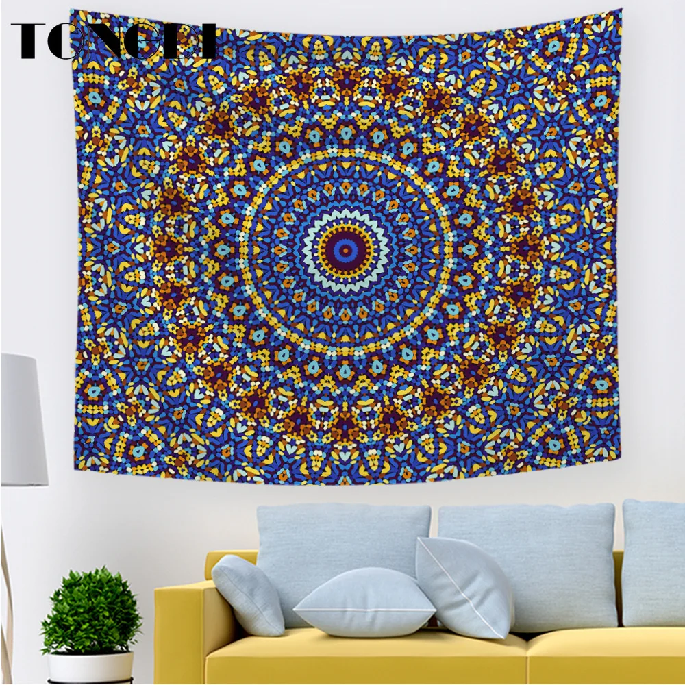 TONGDI гобелен мандалы в стиле бохо датура фантазия картина маслом печать настенный
