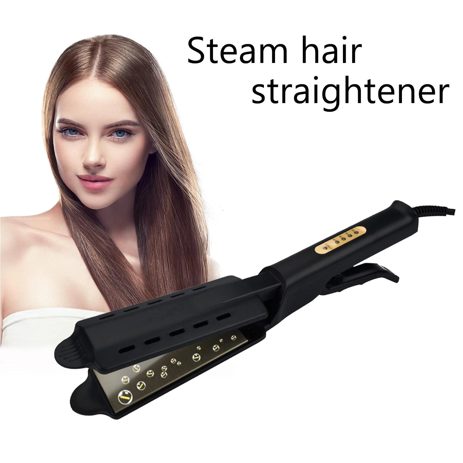 

Hair Straightener Four-gear Temperature Adjustment Ceramic Tourmaline Ionic Flat Iron Professional Straightening Irons for Women