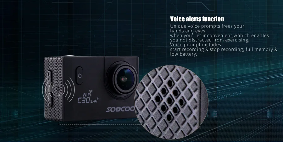 soocoo C30/C30R Экшн-камера 20MP 4K Wifi Ultra HD 1080 P/60FPS Водонепроницаемая мини-камера для велосипеда уличная спортивная DV камера