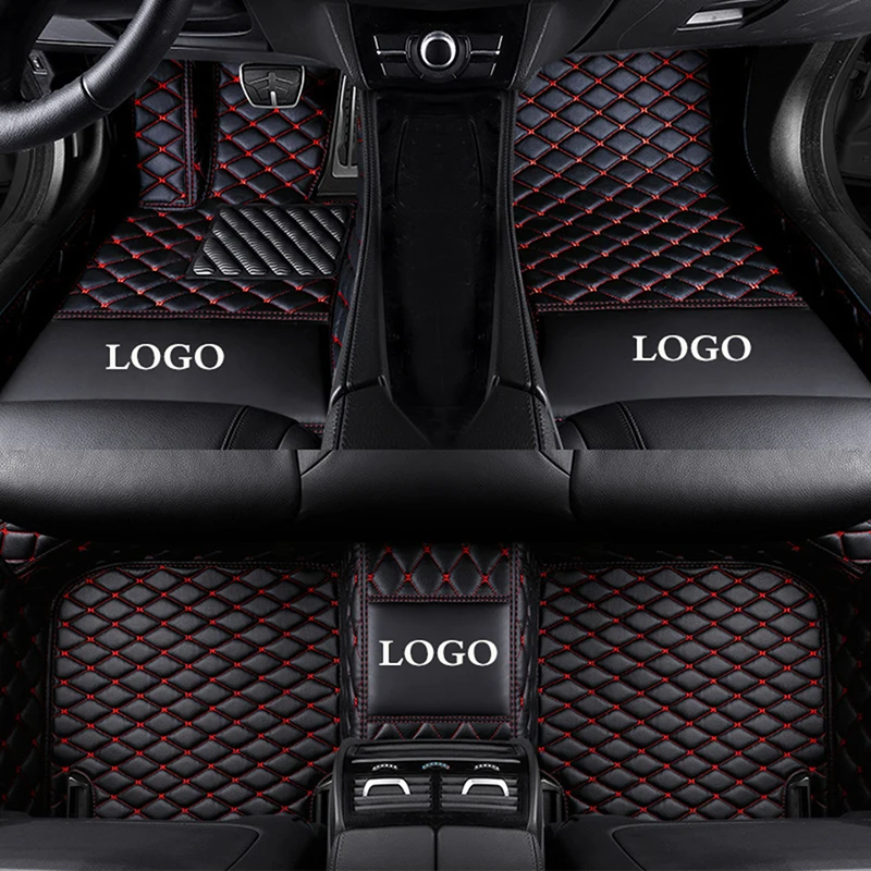 

leather logo car floor mats for Chevrolet Chevy Tahoe 5 seats 2002-2018 2019 Custom auto foot Pads automobile carpet covers