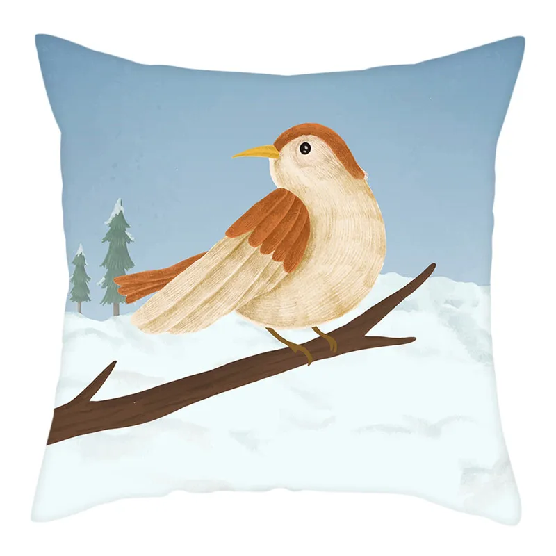 Рождественские наволочки Fuwatacchi снеговик птицы дерево для домашнего дивана