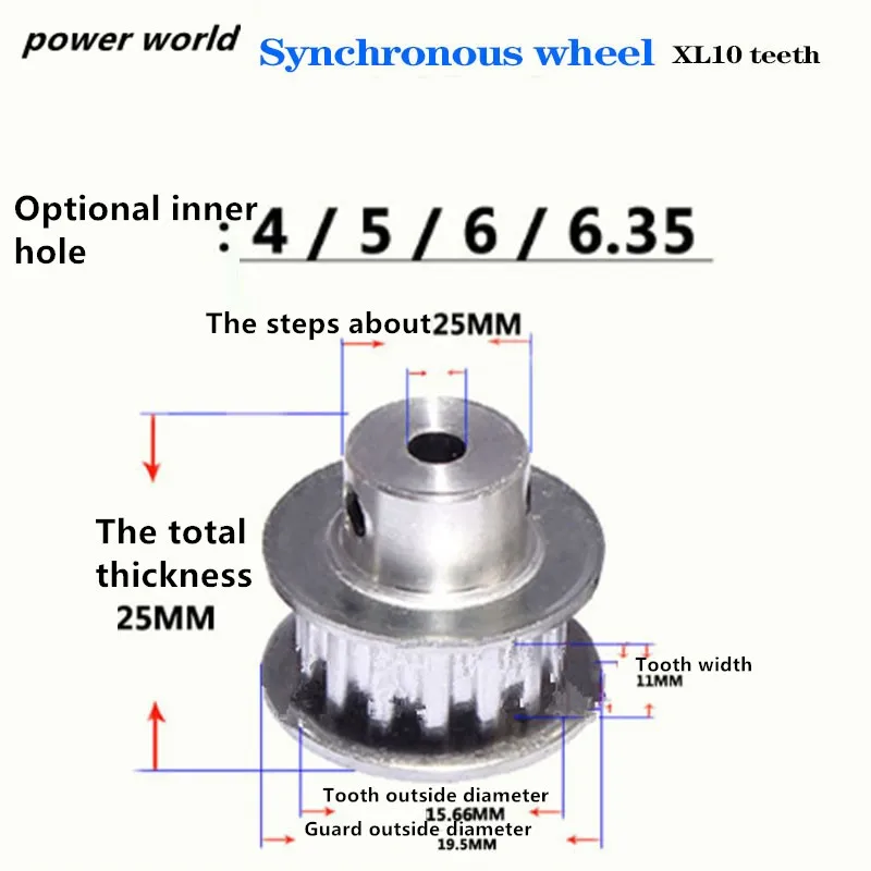 Высокоточный зубчатый шкив XL10 алюминиевые синхронные колеса зубчатая часть