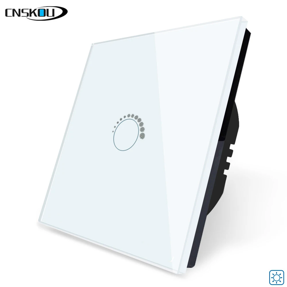SK-A801T-EUWHITE Cnskou ЕС/Великобритания Стандартный сенсорный диммер переключатель 1 банда настенный свет регулировка света умная Автоматизация водонепроницаемый переключатель, AC110-220V - Цвет: SK-A801T-EUWHITE