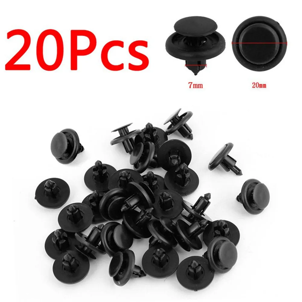 

20pcs 7mm Dia Hole Black Plastic Rivets Fastener Car Fender Bumper Pin Clips For Fender Screw Base Buckle (model B15)