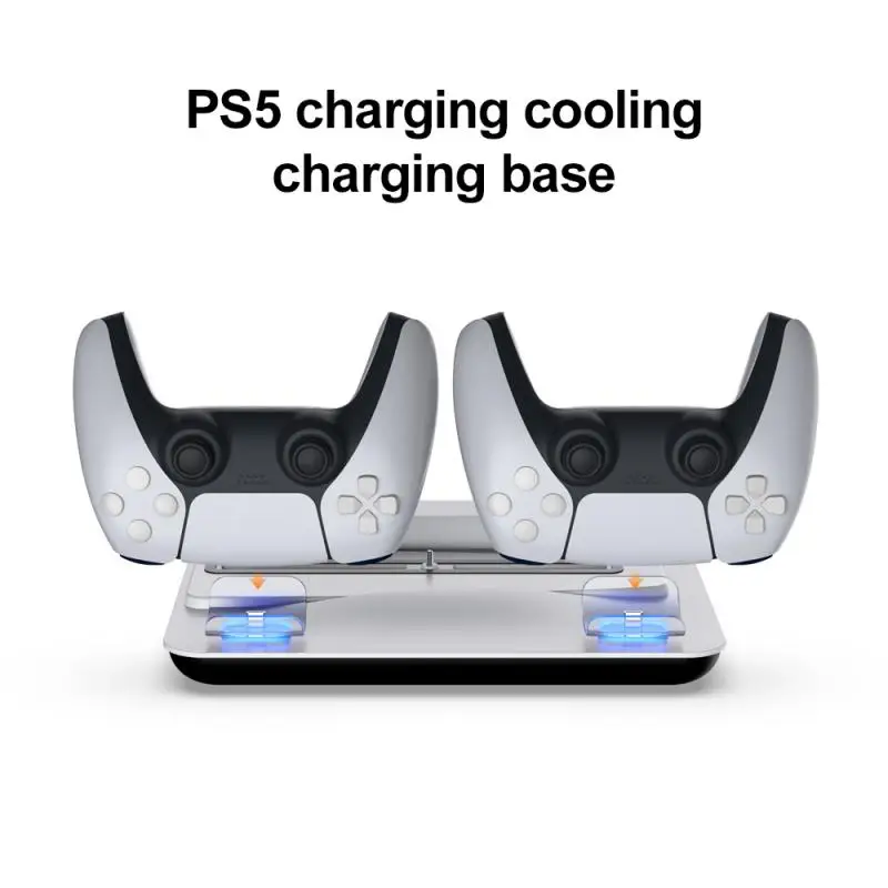 

Support For PS5 Vertical Stand With Cooling Fan Base Dual Controller Charger Console Charging Station Fan Cooler For PS5