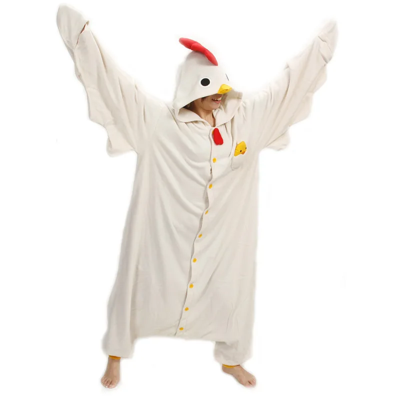 

Unisex Animal Adult White Chicken Onesies Pajama Sete Pyjama Cosplsy Costumes Cute Cosy Sleepwear Man & Women Homewear