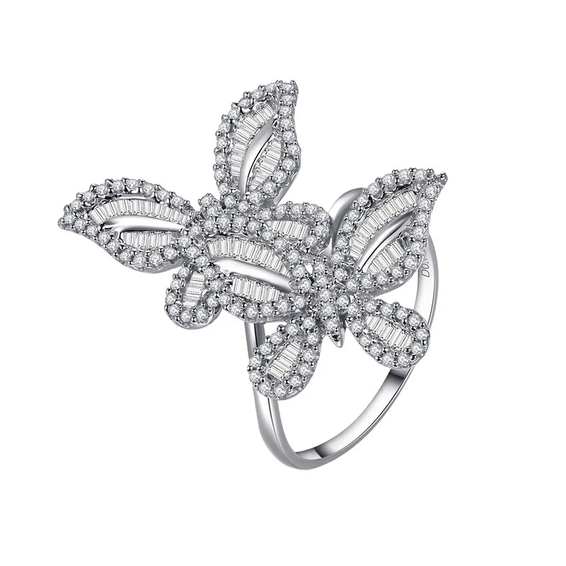 

Utimtree Trendy Engagement Butterfly Rings for Women 2019 Cubic Zircon Stone Wedding Party 925 Silver Ring Girls Party Jewelry