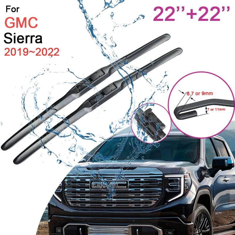 

Car Front Windshield Wiper Blades for GMC Sierra Fifth Generation 2019 2020 2021 2022 Frameless Rubber Snow Scraping Accessories