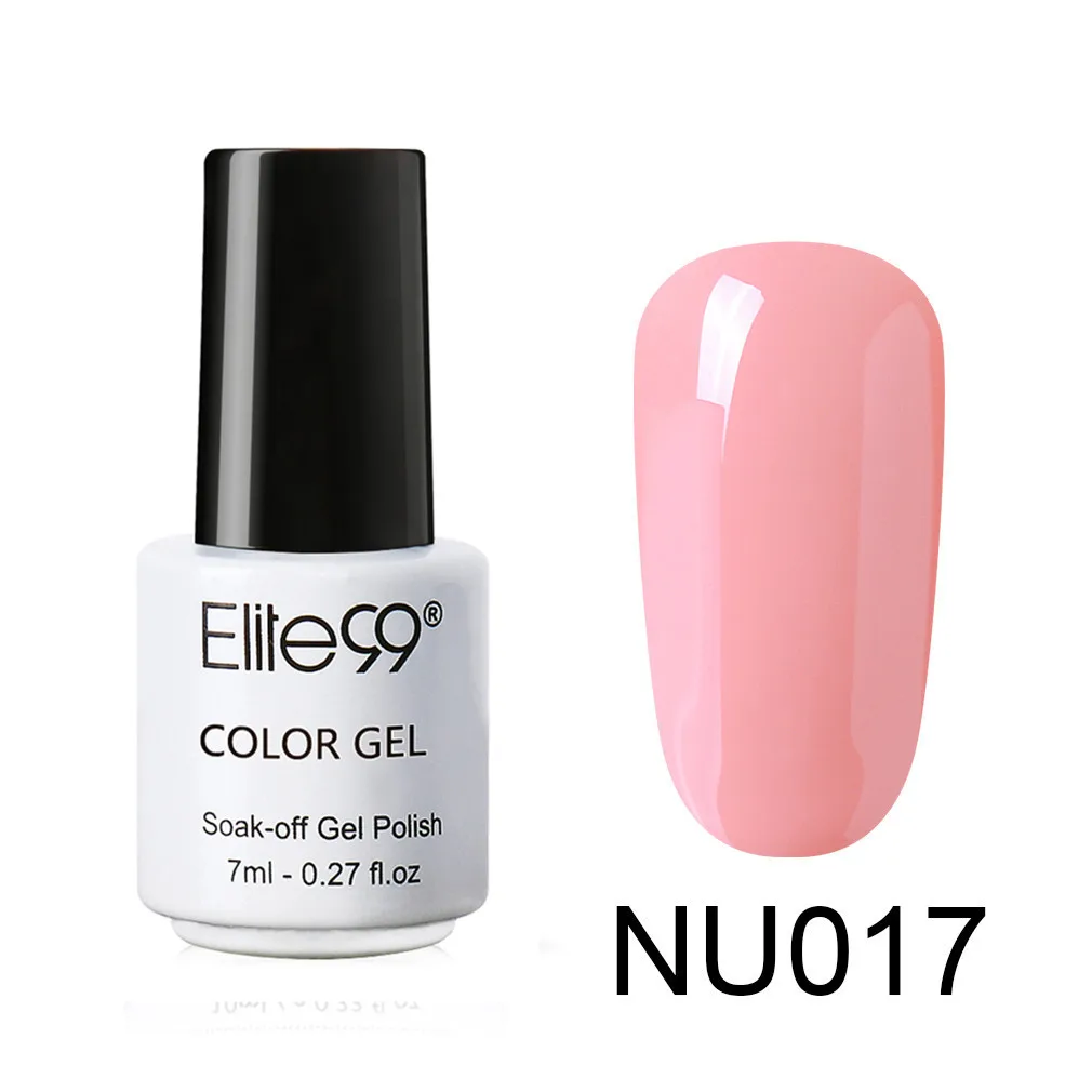 7ml NU017 Elite99 телесный Цветной Гель-лак Полупостоянный Vernis праймер верхнее покрытие УФ светодиодный гель лак удаляющийся замачиванием ногти "сделай сам" Маникюр гель лак - Цвет: 7ml NU017