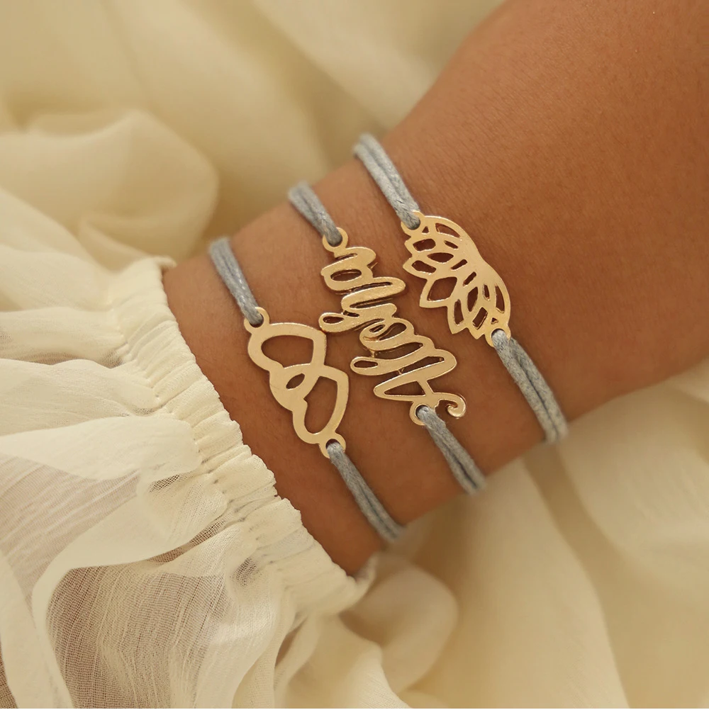 Hello Miss новый модный браслет индивидуальный Плетеный многослойный love lotus женский