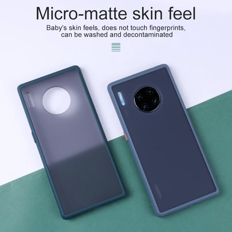 Для Huawei Mate 30 Pro Чехол Жесткий матовый поликарбонатный прозрачный защитный чехол
