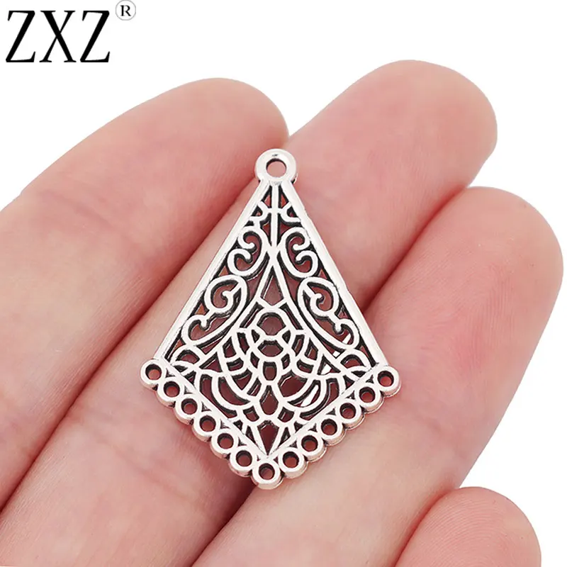 ZXZ 20pcs треугольные серьги из цинкового сплава подвески соединители фурнитура для