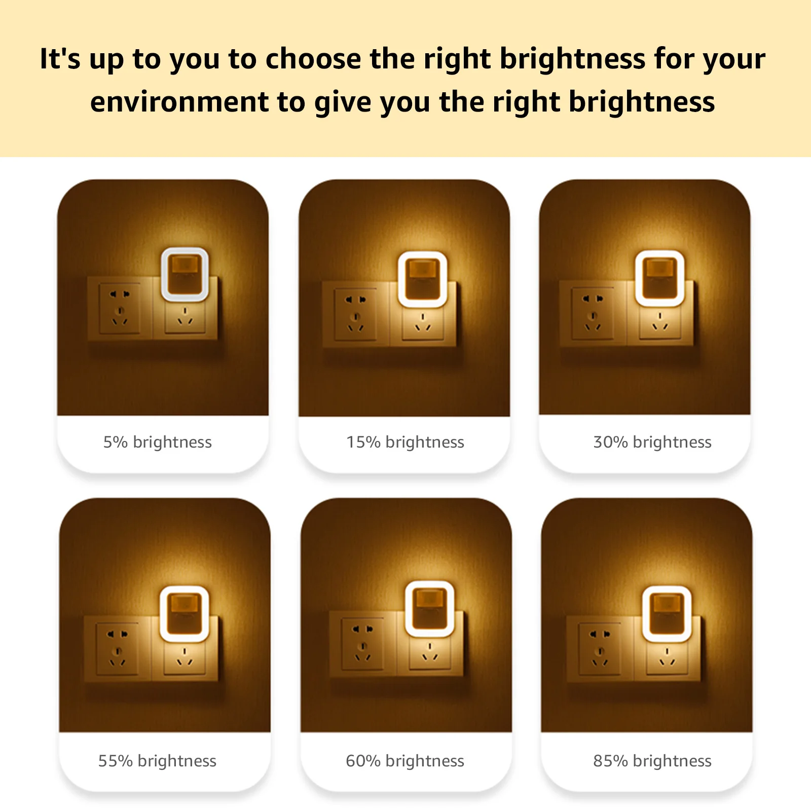 

AC110-220V LED Plug-in Motion Sensor Light Wall Night Lamp with Brightness Lighting Time Adjustable for Living Room Bedroom