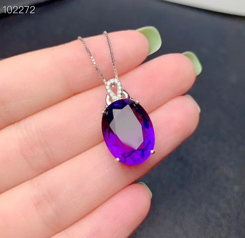 Pendant KJJEAXCMY бутик ювелирных изделий 925 с инкрустацией, из чистого серебра кольцо с драгоценным камнем аметист кулон серьги браслет женский костюм классический - Цвет камня: Pendant