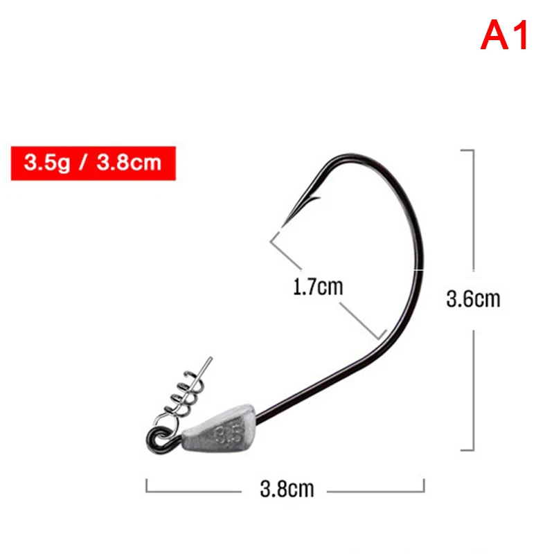 10 шт./лот рыболовные крючки со свинцовой головкой с цилиндрической серебристые