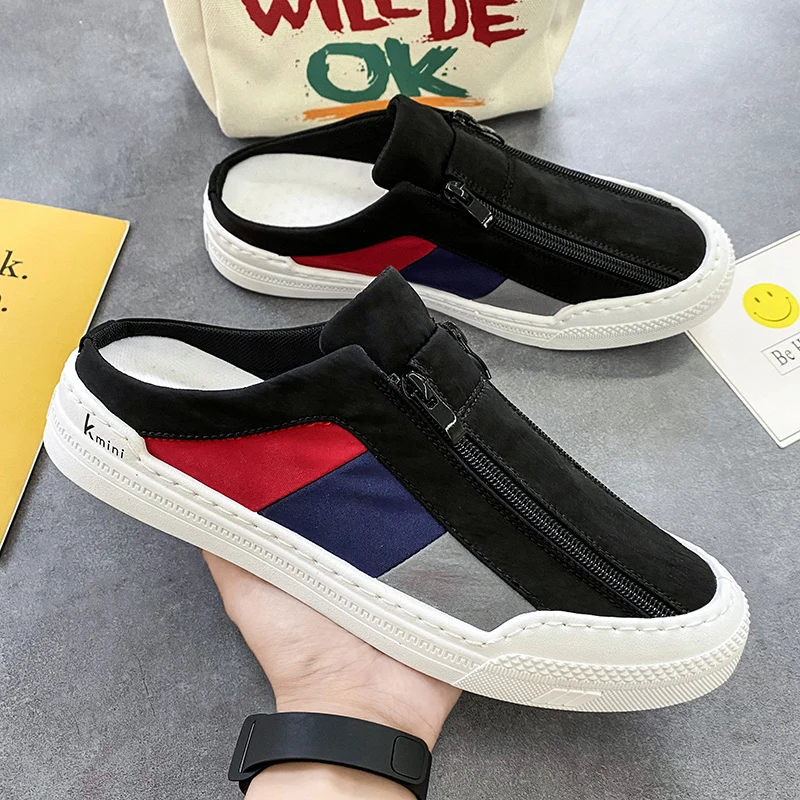 

Summer Breathable Semi-Support Canvas Shoes Men Classic Zipper Vulcanized Zapato Low-Top Casual Chaussure Zapatillas Hombre D96
