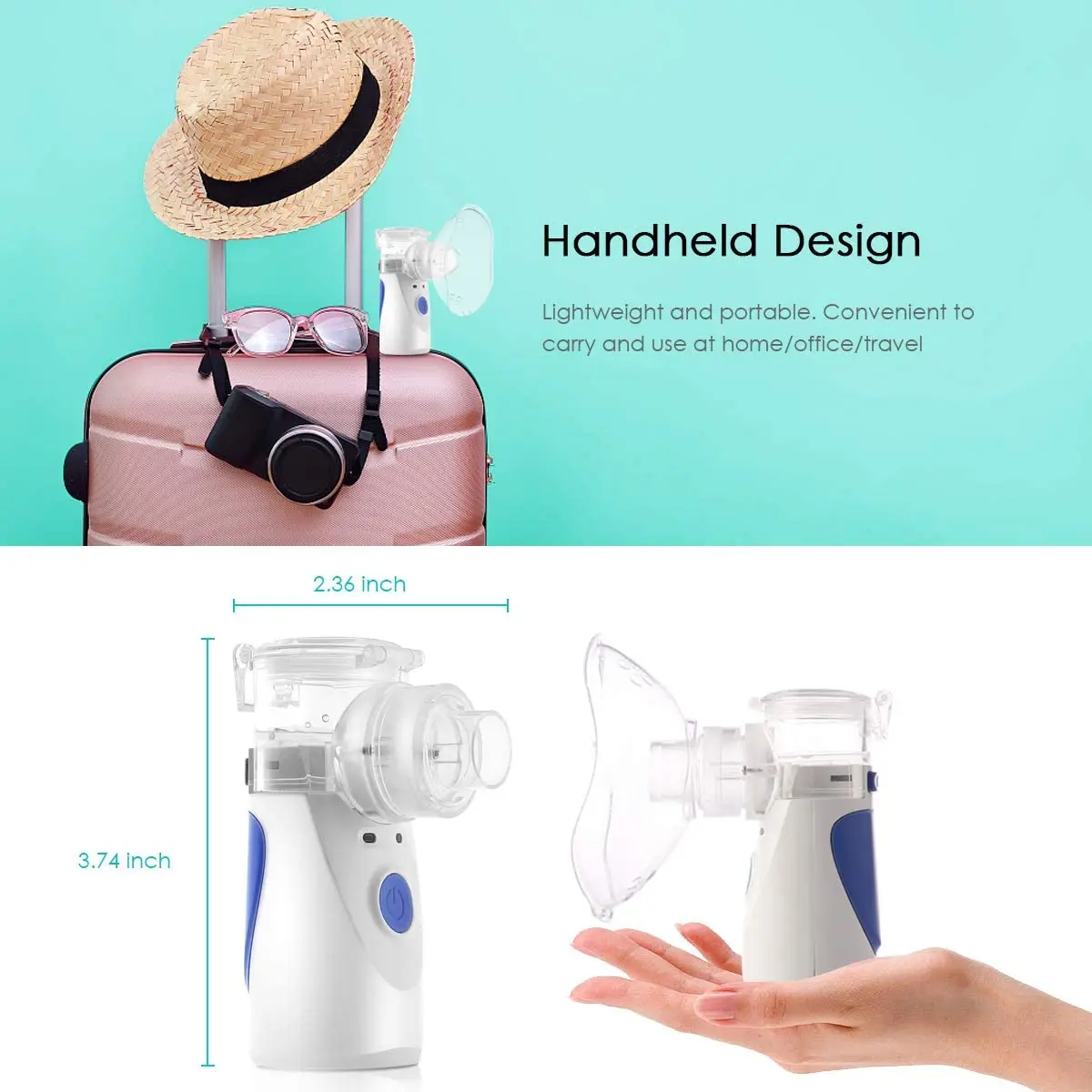 

Home Portable Handheld Ultrasonic Nebulizer Humidifiers Mini Automizer Nano Ion Sprayer Facial Steamer for Face Skin Care