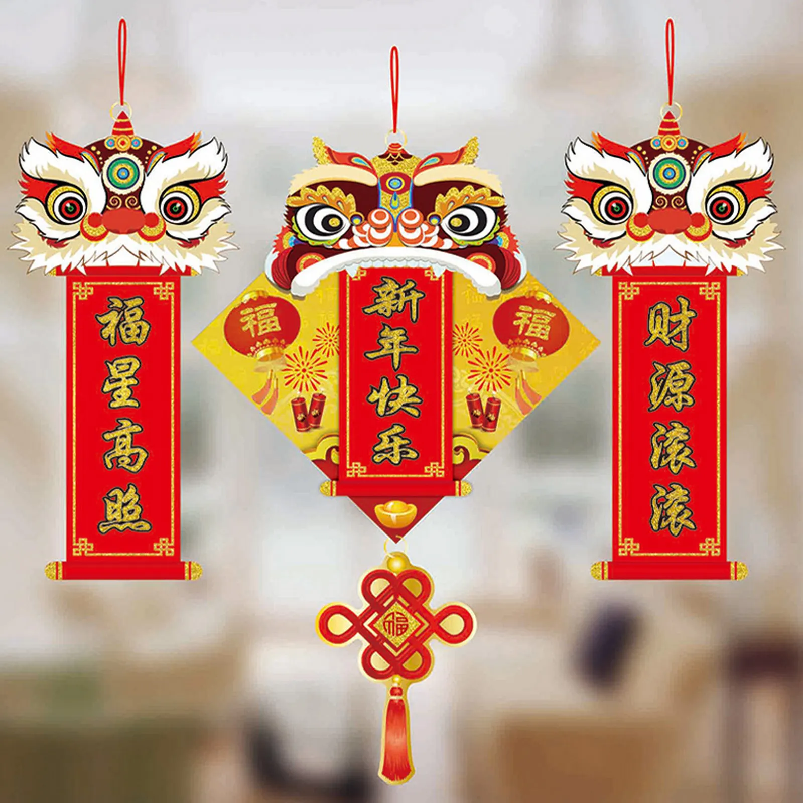 

2021 New Year Chinese Couplets Door Banner Hanging Sign Spring Festival Ornament for Home Party Door Decor