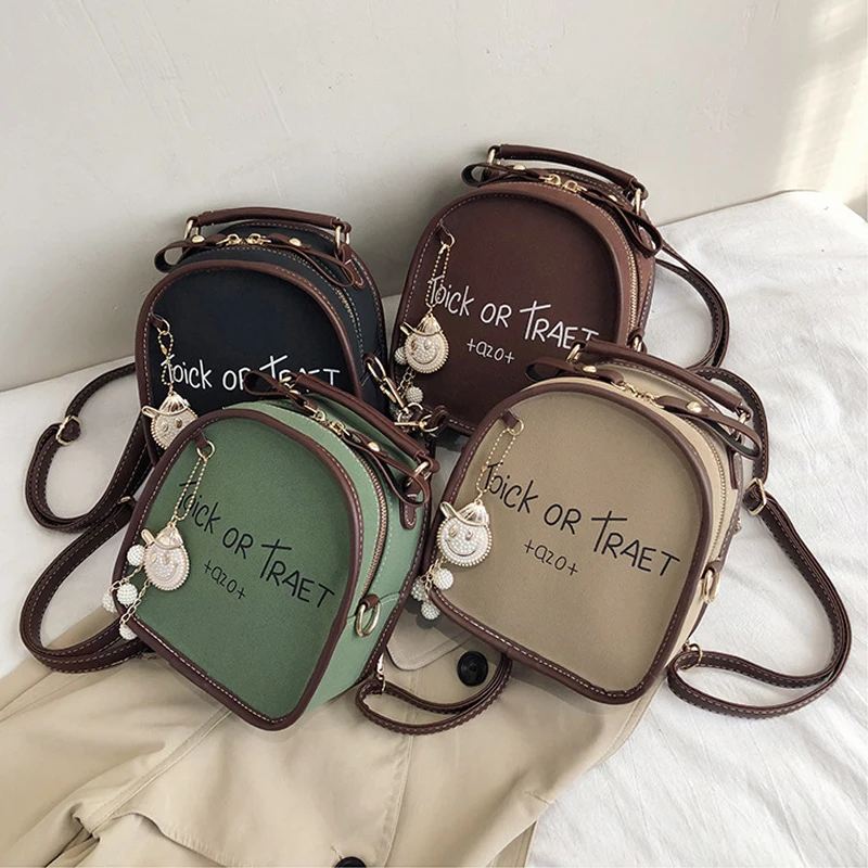 

New Fashion mini backpack purse for women khaki handbag top handle bags school book bags for girls shoulder crossbody clutch bag