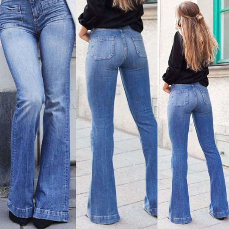 

Womens Flared Jeans Skinny Ladies High Waist Casual Denim Pants Boot Cut Trousers Female Casual Spring Autumn Trousers