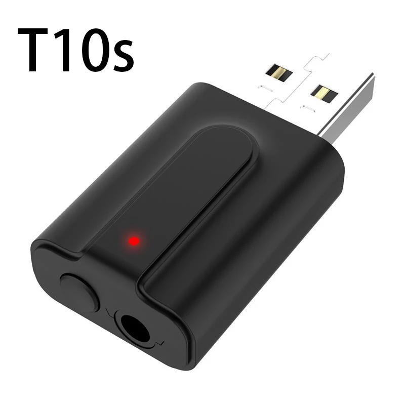 T10S USB Bluetooth 5,0 адаптер передатчик ТВ приемник 3 в 1 Bluetooth Беспроводные адаптеры для ПК автомобильный комплект с кнопкой переключения - Цвет: T10S