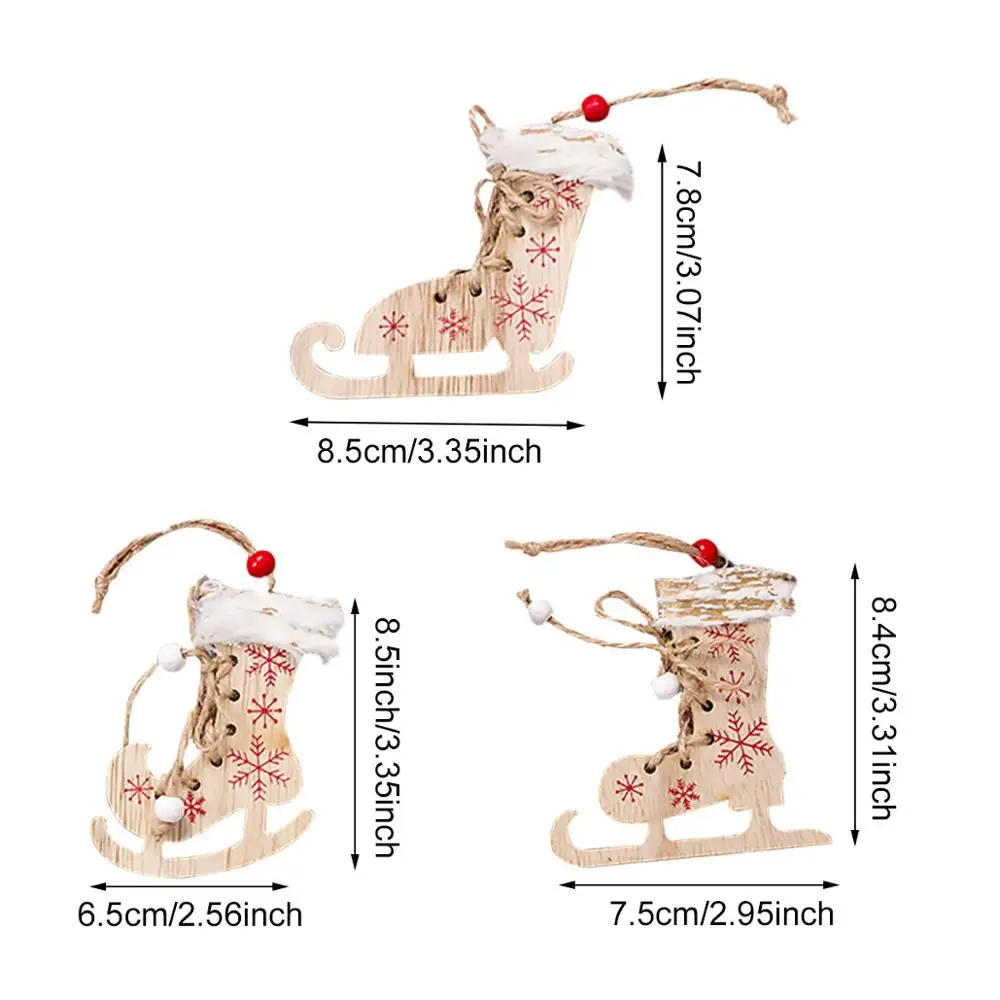 QIFU 3 шт./лот деревянные рождественские украшения елочные лось голова оленя