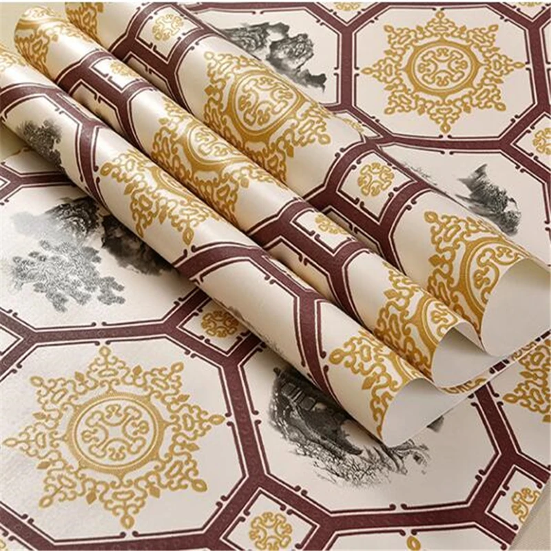 

WELLYU papel de parede new Chinese classical wallpaper pvc moisture-proof study bar engineering wall TV background wall paper