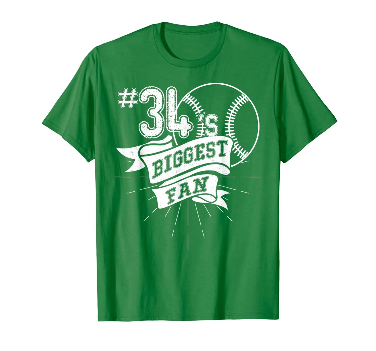 

Biggest Fan of Baseball Player Number 34 Tshirt Dad Mom Fan
