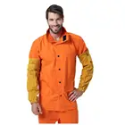 Сварочные Рукава из спилковой воловьей кожи, рукава 48 см 19 дюймов L, огнестойкиеистираемыетермостойкие, одобренные CE, защитные рукава для сварщика