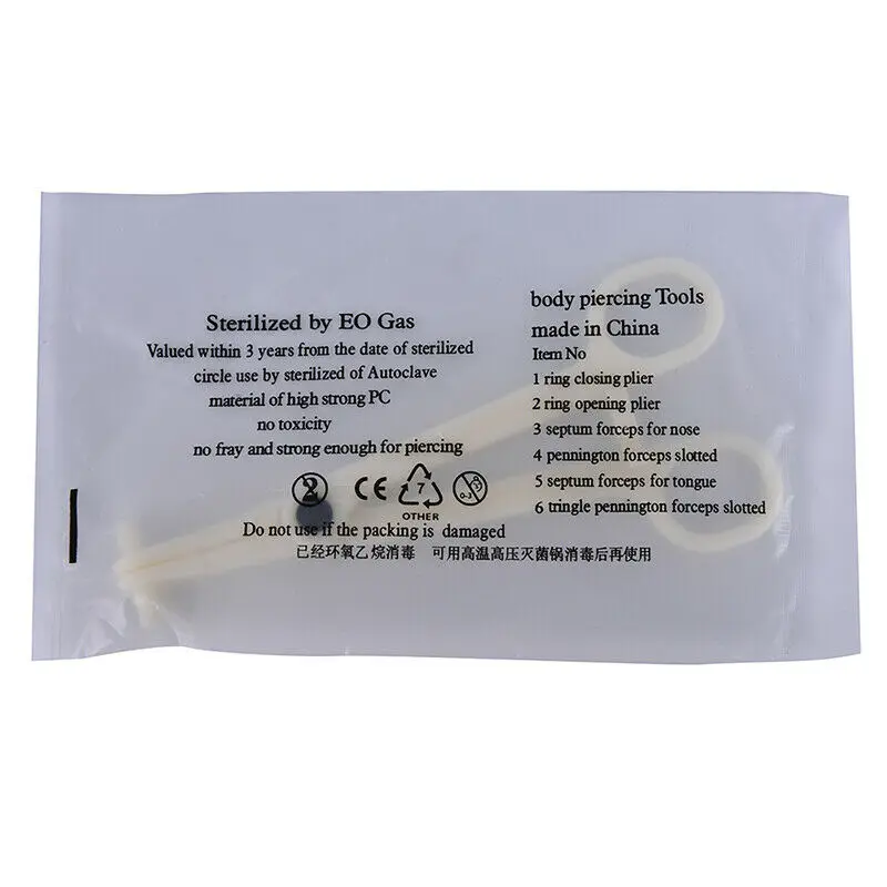 

Disposable Needle Flat Pliers Ear Lip Navel Nose Tongue Septum Forcep Clamp Plier Tool For Special Body Piercing Art Beauty