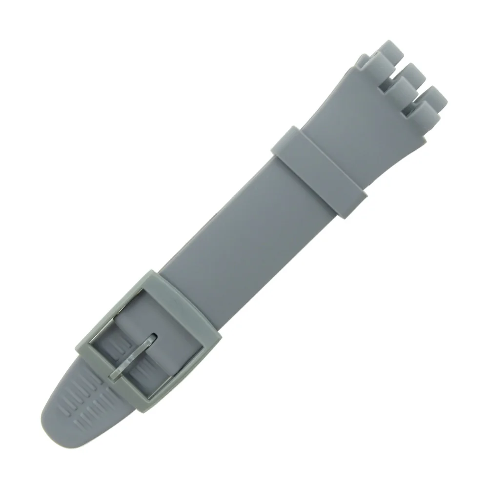 grey Наручные часы ремешок для Swatch 16 мм 17 мм 19 мм 20 мм резиновый силиконовый ремешок для часов аксессуары - Цвет ремешка: grey