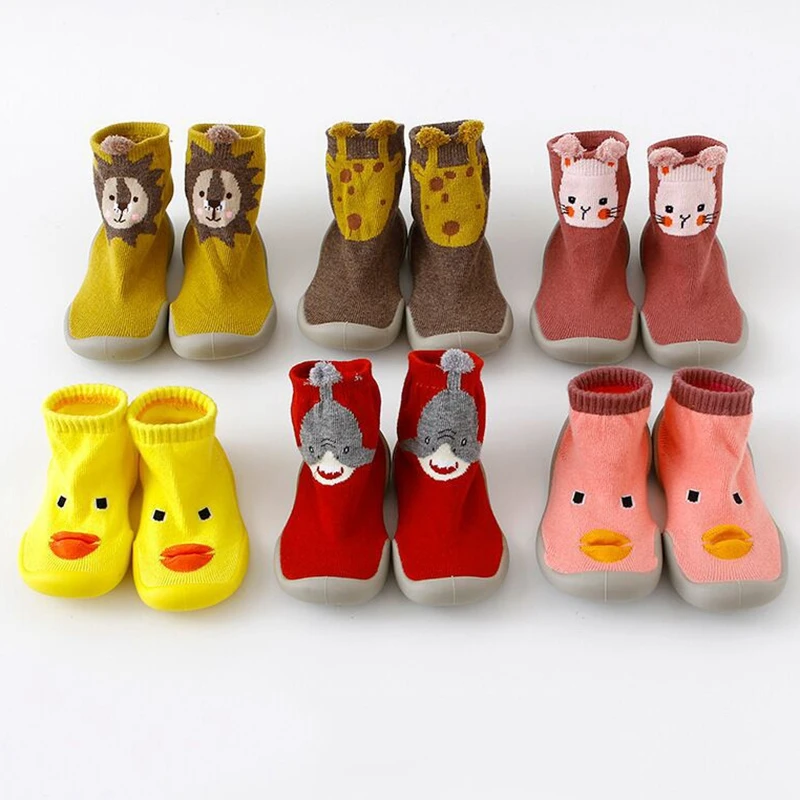 Детские носки обувь с резиновой подошвой детские осень-зима полу для девочек и