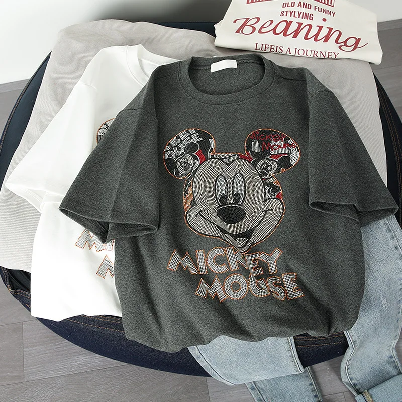 Женская футболка с короткими рукавами летняя хлопковая свободная коротким